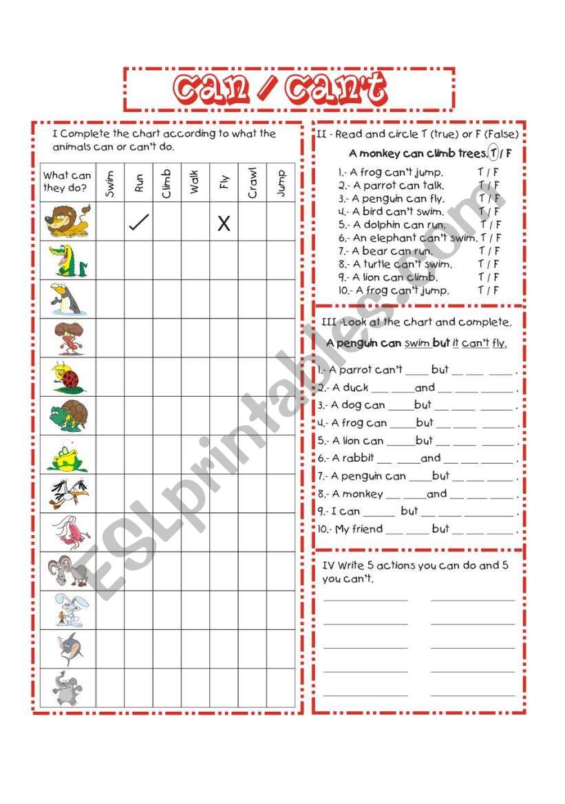 can/can`t 1/2 worksheet